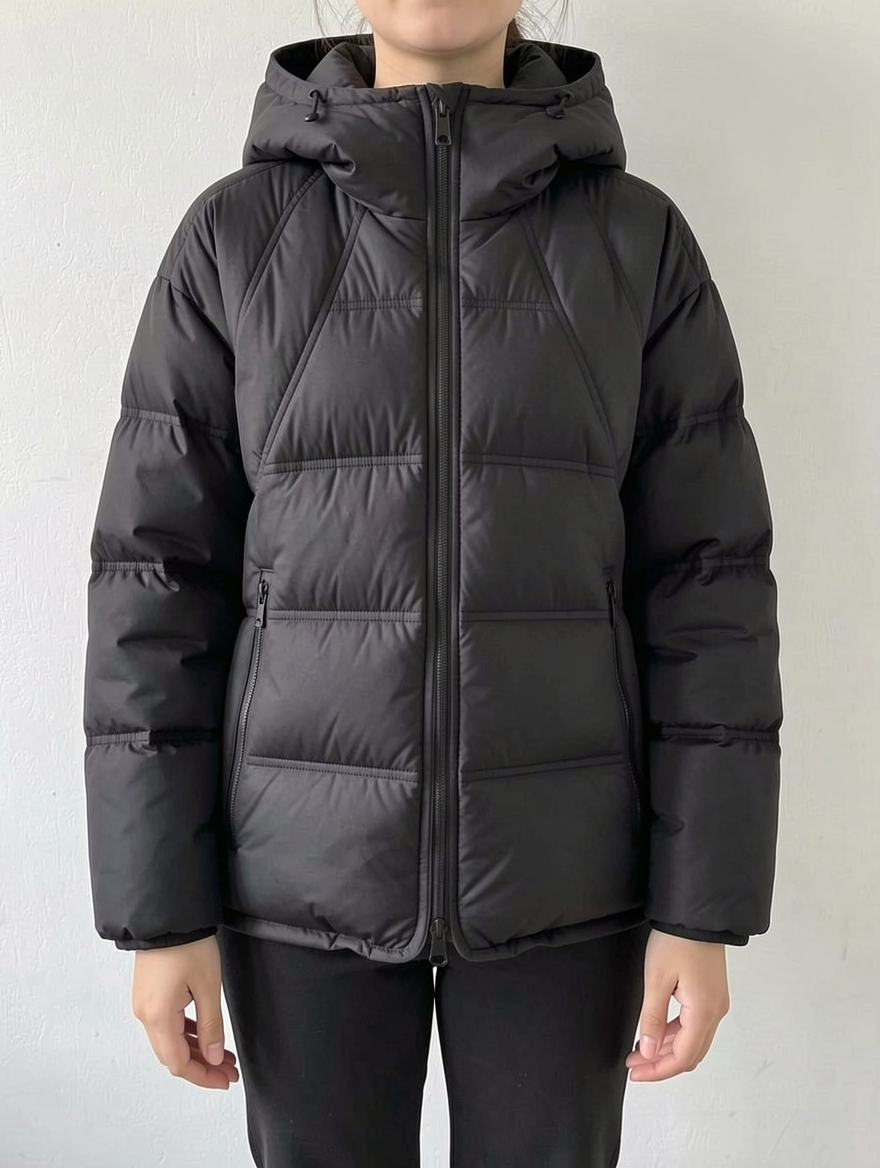 FW Cotop Padded Two-Way Zipper Hooded Short Jacket | LookHub | LookHub