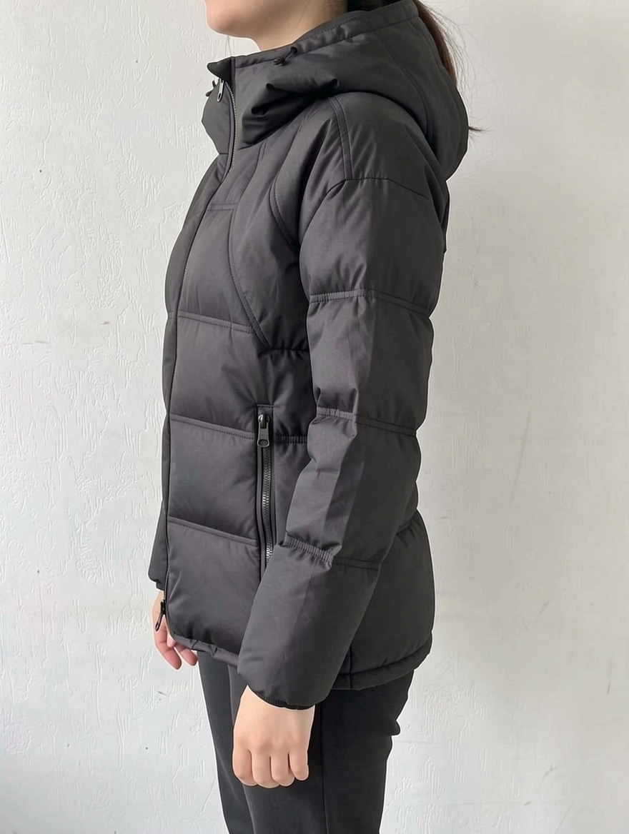 FW Cotop Padded Two-Way Zipper Hooded Short Jacket | LookHub | LookHub