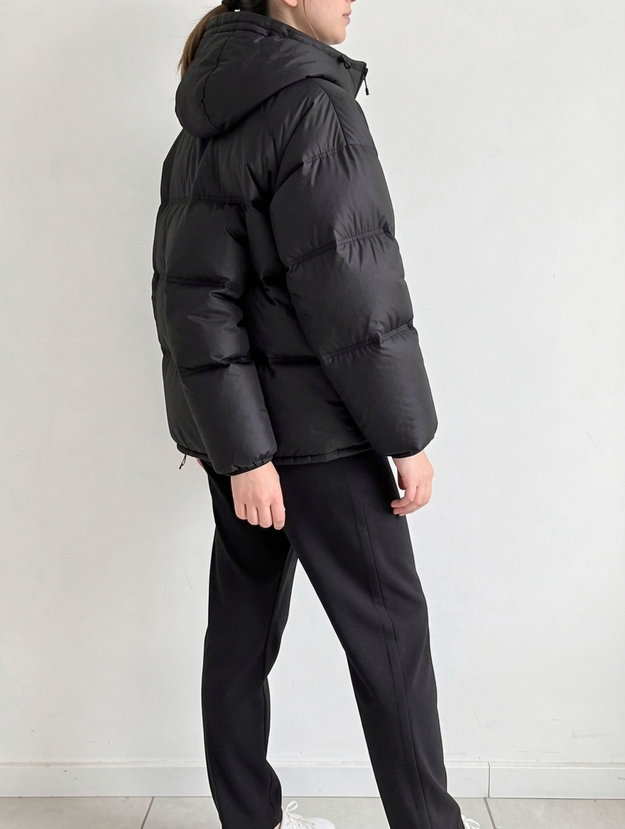 FW Cotop Padded Two-Way Zipper Hooded Short Jacket | LookHub | LookHub